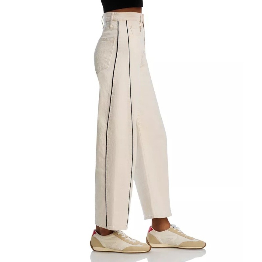 MOTHER The Half Pipe High-Rise Ankle Jeans Ivory Wide Leg Barrel Size 31 - Picture 3 of 12